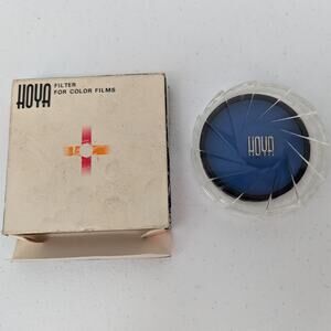 Vintage HOYA Blue 80A 55mm Lens Filter - NO SCRATCHES-  Made in Japan